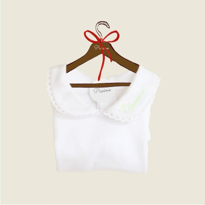 Body con colletto ricamo pistacchio - Piccino store