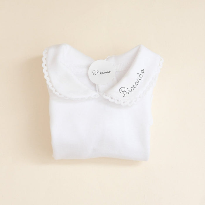 Body con colletto ricamo grigio - Piccino store