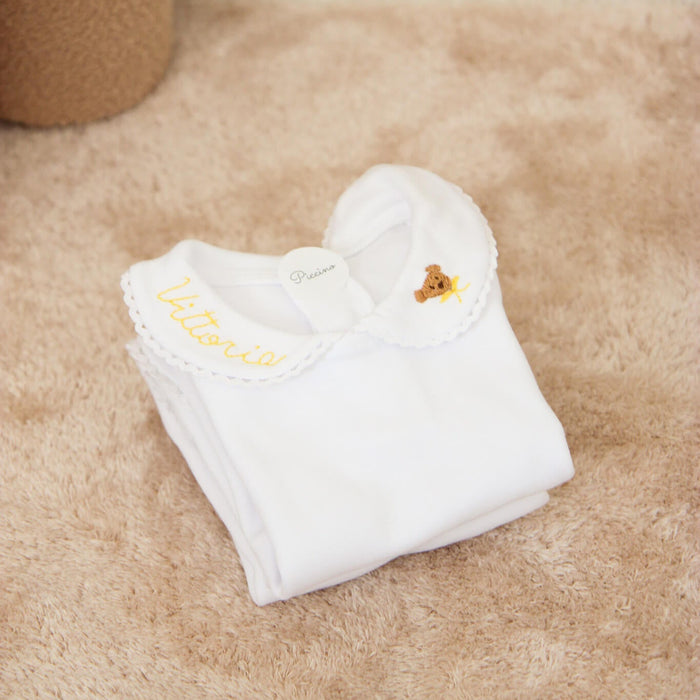 Bodysuit with long sleeve collar