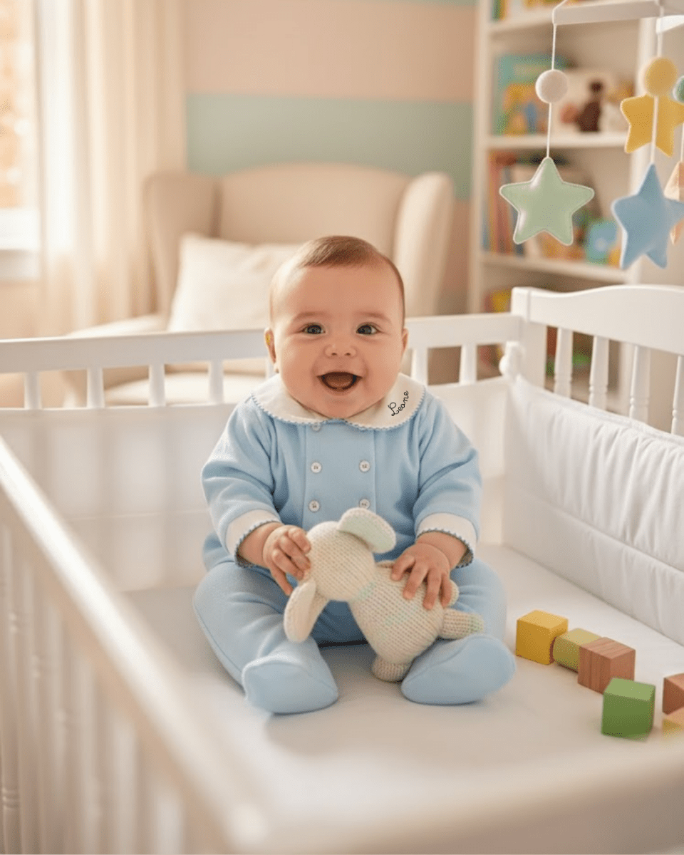 Completo in ciniglia azzurro personalizzato - Piccino store