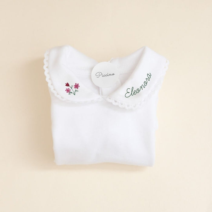 Bodysuit with long sleeve collar