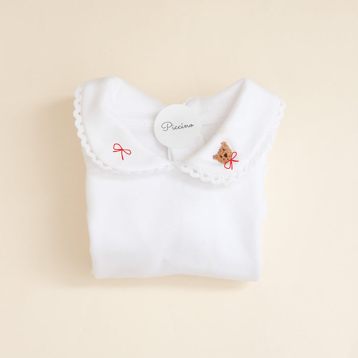 Bodysuit with long sleeve collar