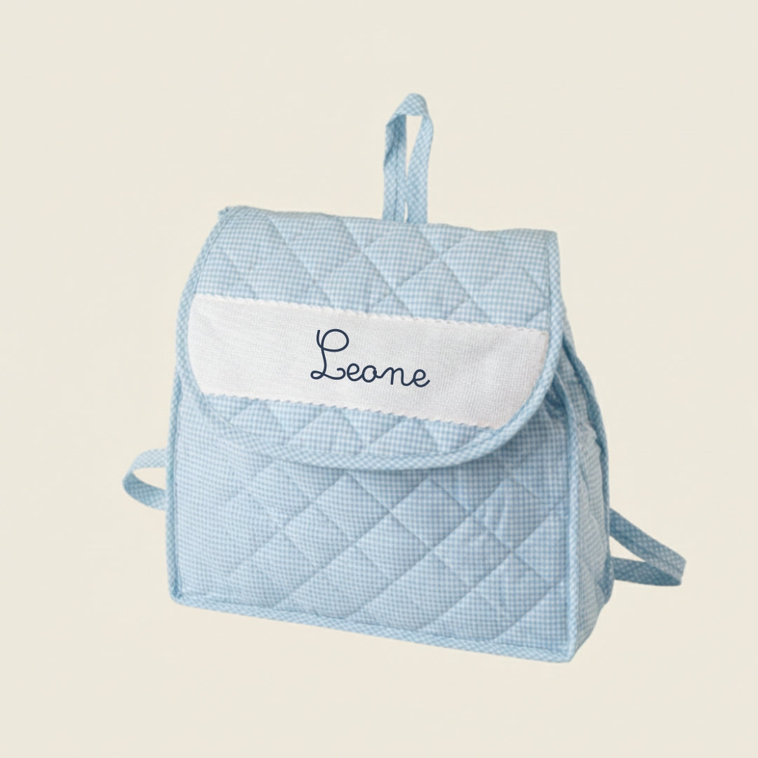 Zainetto celeste in cotone