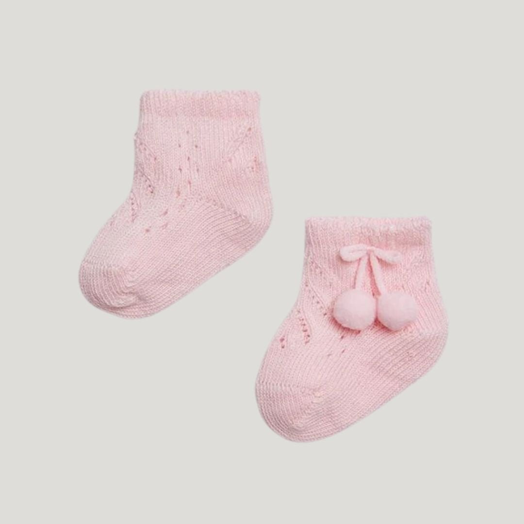 Calzini rosa con pon - pon - Piccino store