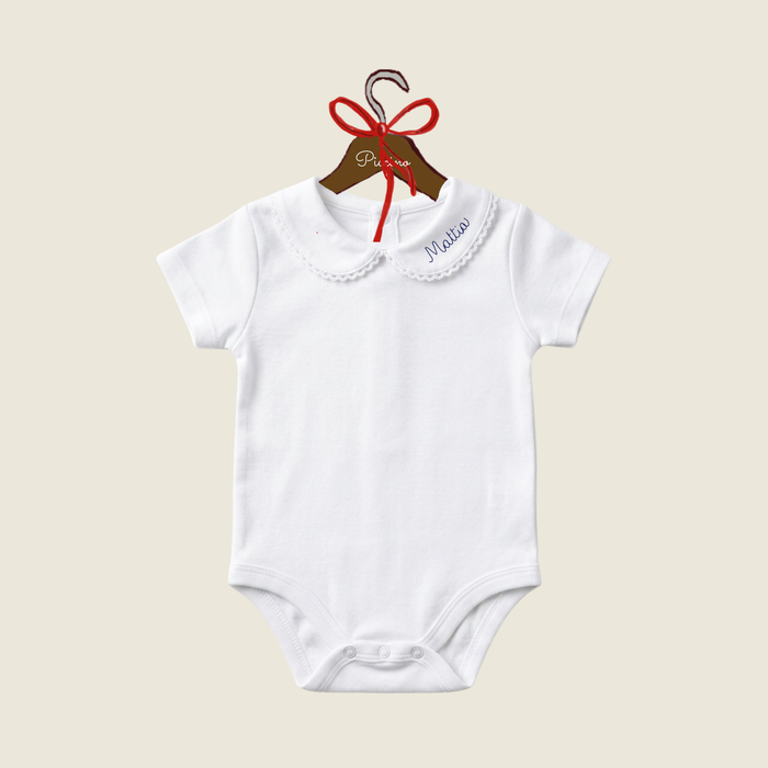 Bodysuit with short sleeve collar