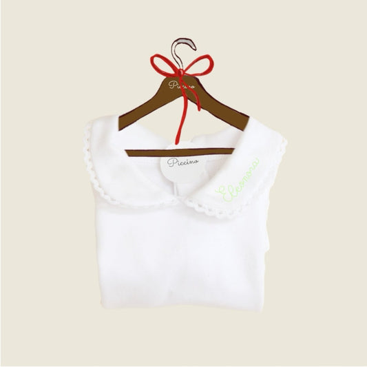 Body con colletto ricamo pistacchio - Piccino store