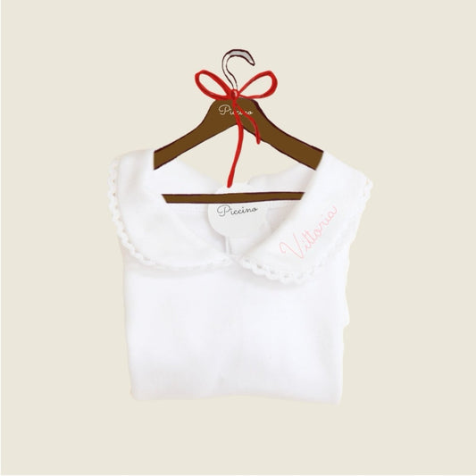 Body con colletto ricamo rosa baby - Piccino store