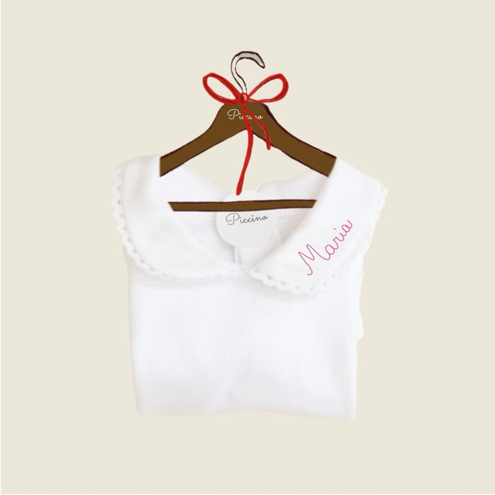 Body con colletto ricamo rosa barbie - Piccino store