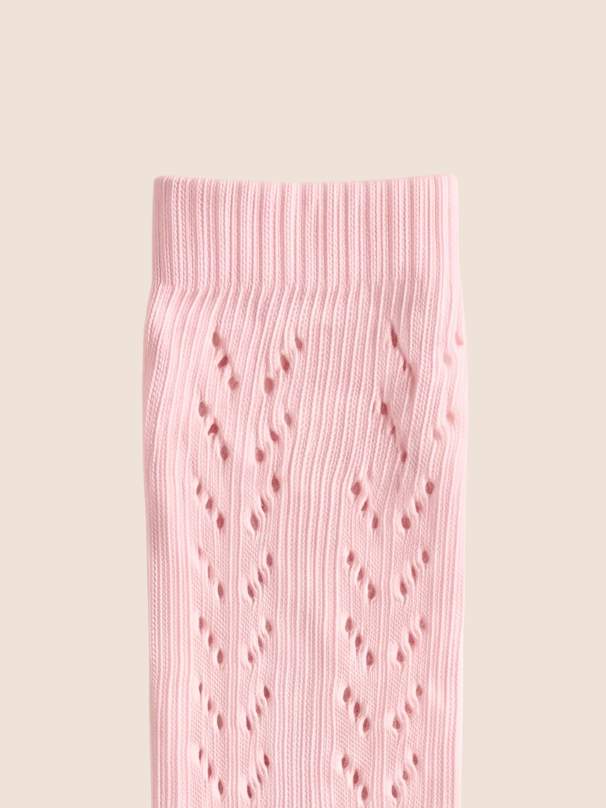 Calzini lunghi traforati rosa baby