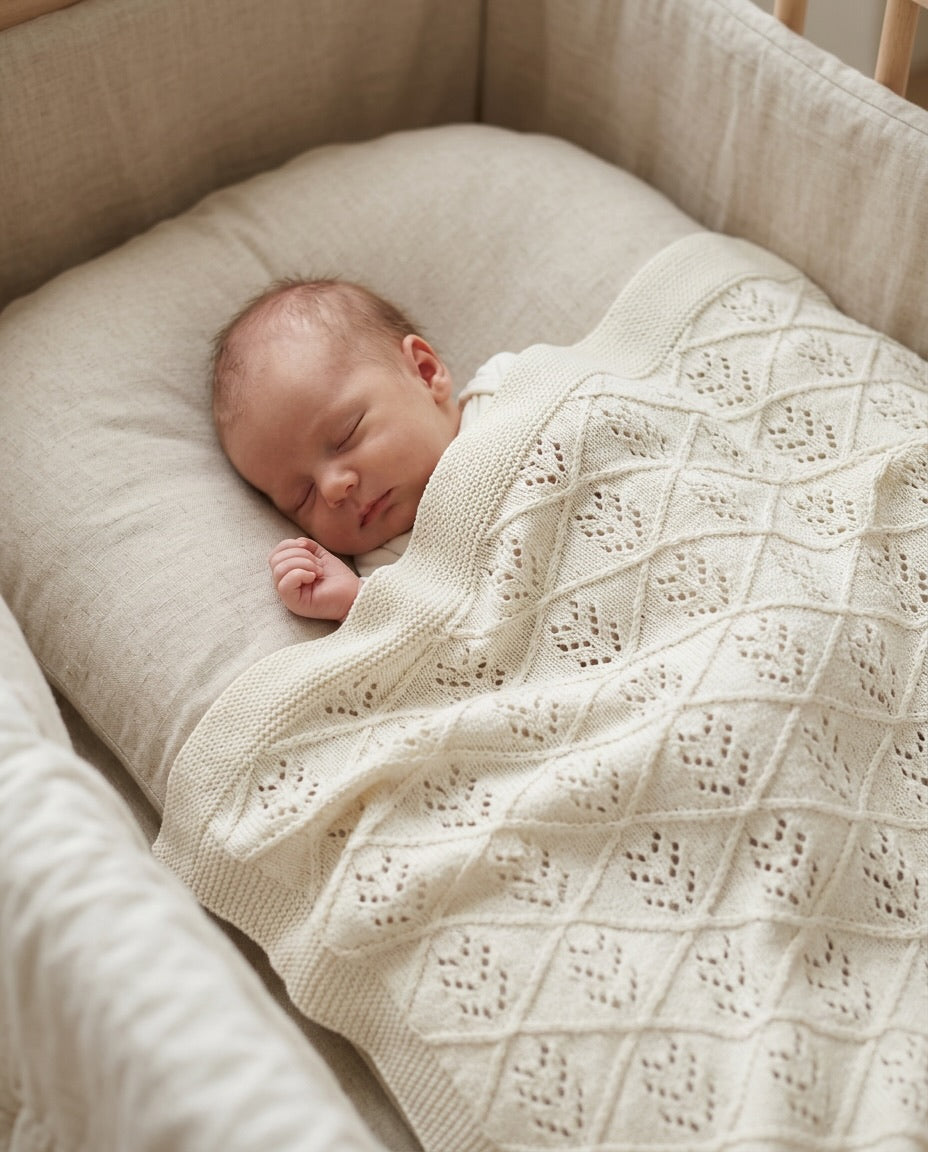 Coperta Punto Cuore beige