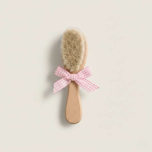 Spazzola fiocco Vichy rosa - Piccino store