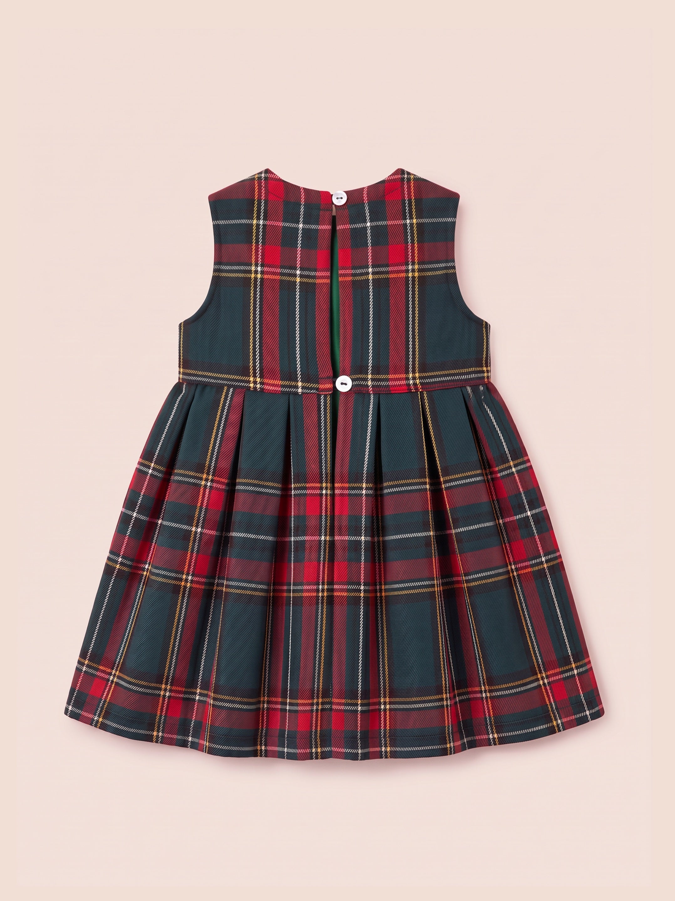 Vestito fiocco tartan verdone