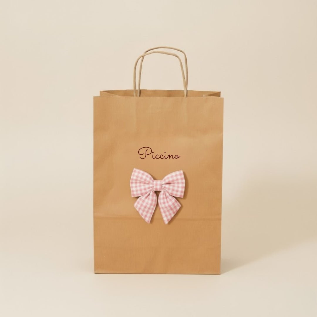 Shopping bag fiocco rosa Vichy - Piccino store