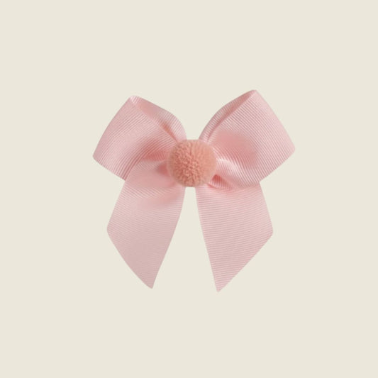 Fermaglio capelli con fiocco ponpon rosa - Piccino store