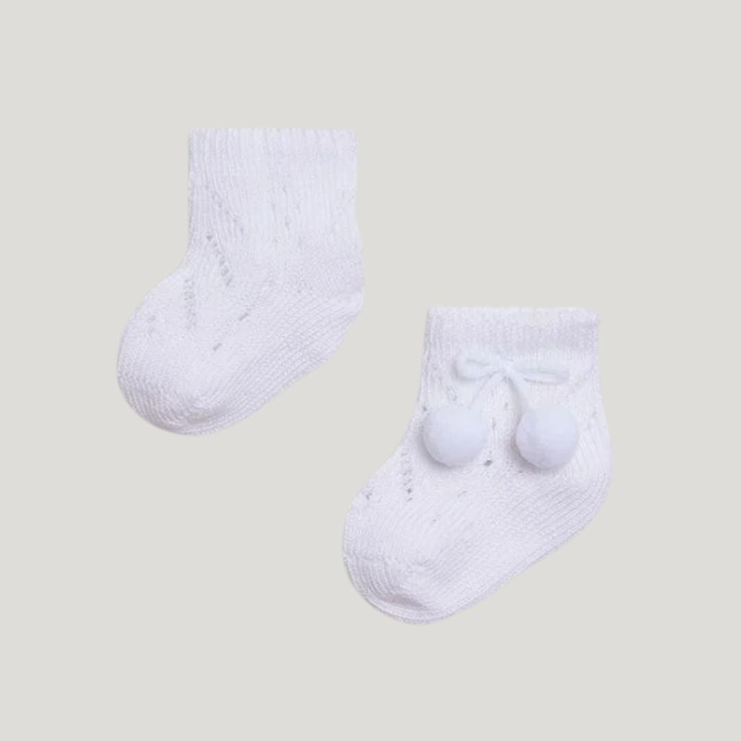 Calzini bianchi con pon - pon - Piccino store