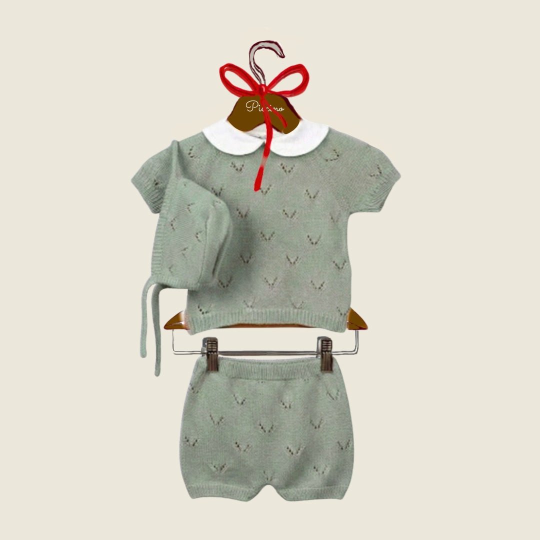 Set in cotone 3 pezzi salvia - Piccino store