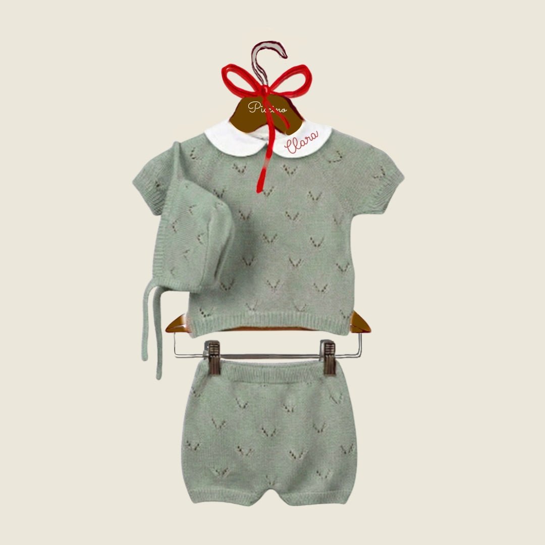 Set in cotone 3 pezzi salvia - Piccino store