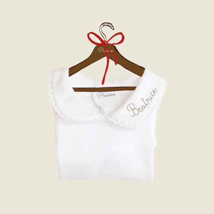 Body con colletto ricamo cammello - Piccino store