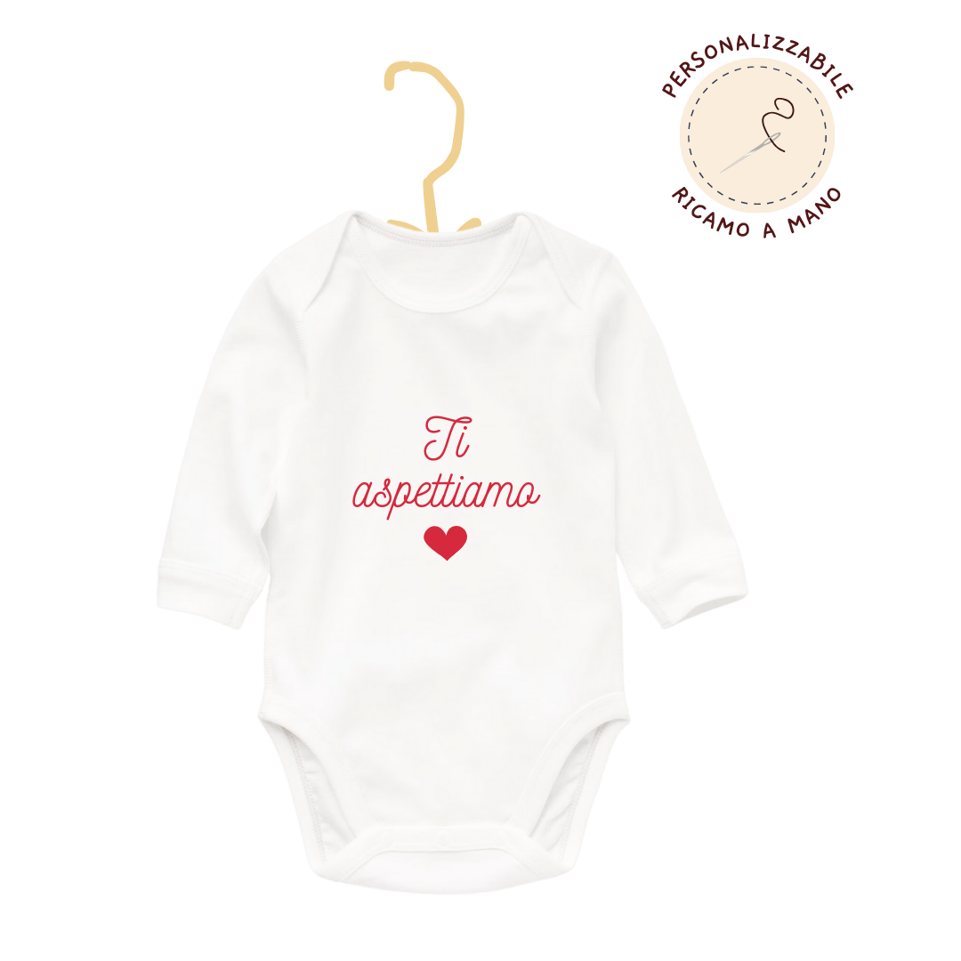 Body neonato personalizzato con frase ricamata - Piccino store