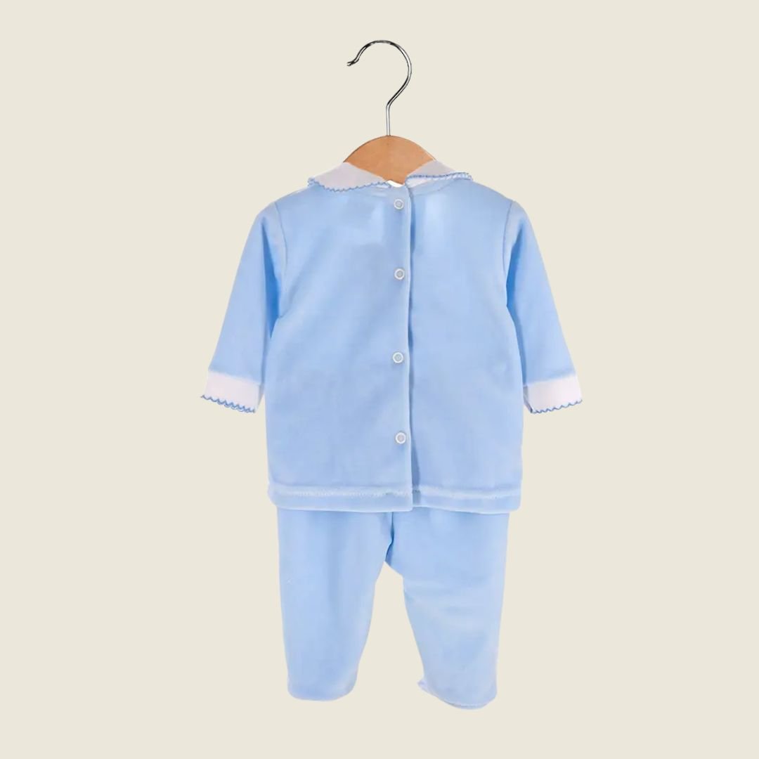 Completo in ciniglia azzurro personalizzato - Piccino store