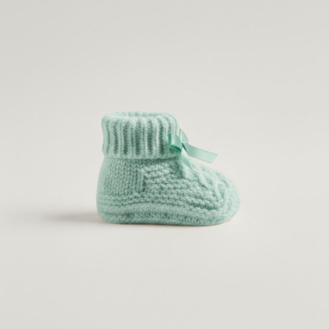 Babbucce fiocco verde menta - Piccino store
